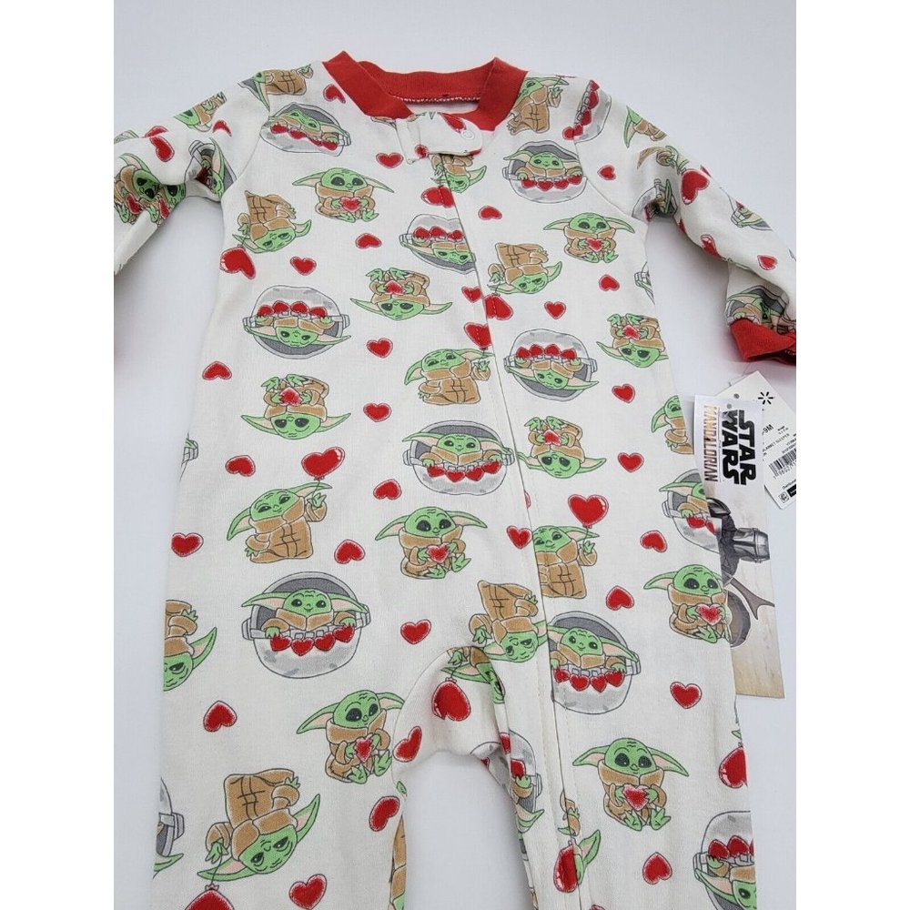 Star Wars Mandalorian Baby Yoda Unisex Blanket Sleeper Size 6-9 Months New - Picture 2 of 6